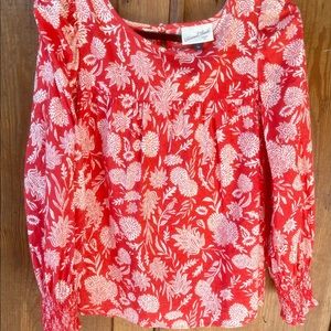 Floral Print, Smocked Ballon-sleeve blouse. Universal Thread Brand. NWOT.